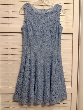 Dillard’s City Vibe Light Blue Lace Fit & Flare Dress